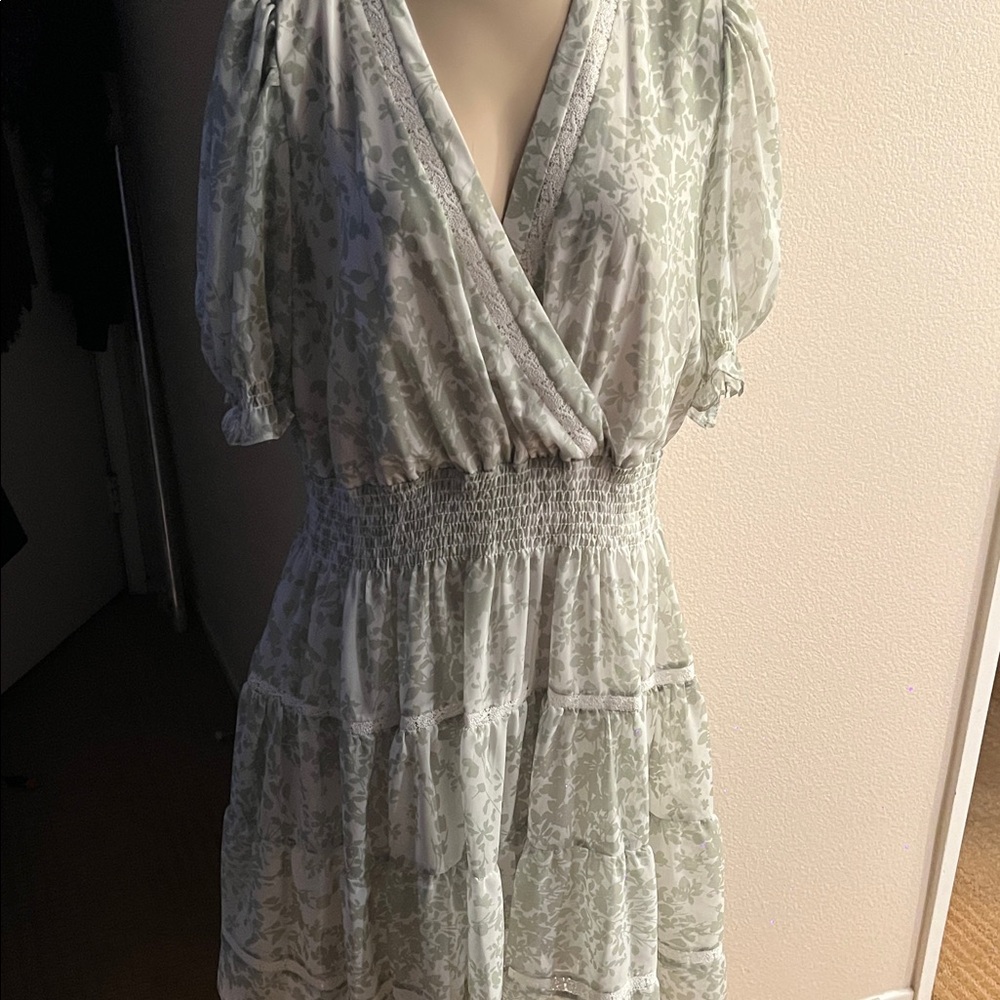 Taylor White Cream Ruffled Tiered Midi Sundress